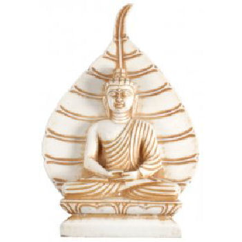 Meditaging Buddha Bodhi leaf Ivory Looking RB-500A